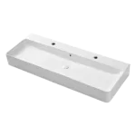 Ceramic Rectangle Vessel Sink with Overflow and Pop-Up Drain in White