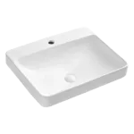 Rectangular Ceramic Bathroom Sink - Sleek White Finish