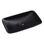 Black Ceramic Rectangular Above Counter Bathroom Vanity Sink Vessel Sink with Pop-Up Drain