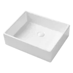 Rectangular Ceramic Bathroom Sink - White Finish, Easy Cleaning, and Hassle-free Installation