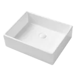 Rectangular Ceramic Bathroom Sink - White Finish, Easy Cleaning, and Hassle-free Installation
