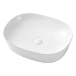 White Ceramic Oval Bathroom Sink with Sleek and Stylish Design