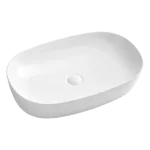 White Ceramic Bathroom Oval Sink with Stylish Design