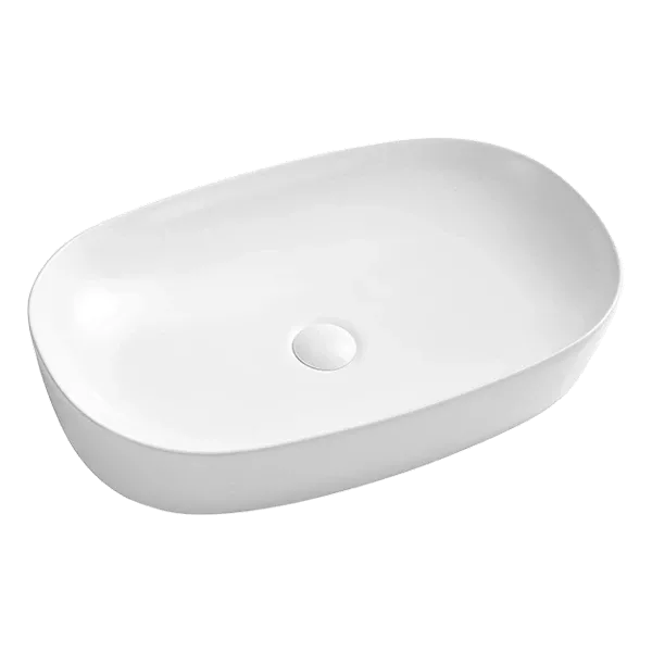 White Ceramic Bathroom Oval Sink with Stylish Design