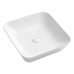 White Ceramic Square Vessel Bathroom Sink