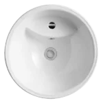 Single Bowl Sink Basin in White Ceramic With Overflow Function