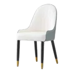 Modern Beige PU Leather Dining Chair Set with Metal Legs For Dining Room