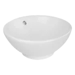 Modern Designed Whitewashed Ceramic Round Vessel Basin Sink with Single Bowl