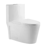 Dual Flush Modern Round Ceramic Toilet in White