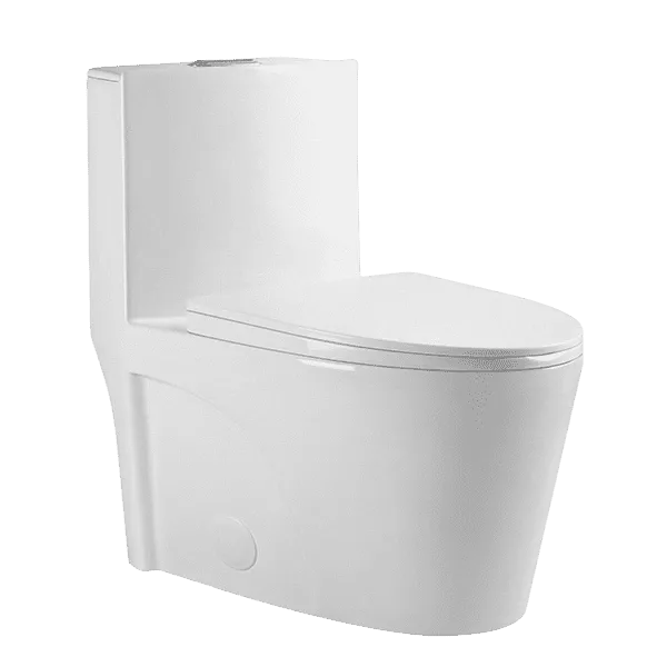 Dual Flush Modern Round Ceramic Toilet in White