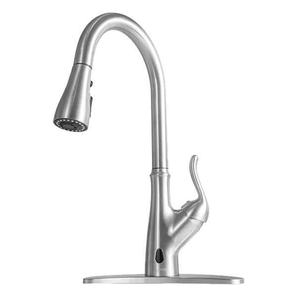 Single Handle Touchless  Kitchen Faucet with  Brushed Nickel Finish