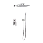 10 inch Wall Mounted Shower Head Bathroom Luxury Rain Mixer Shower Set in Brushed Nickel