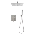 12" Ceiling Mounted Brass Head Shower System in Brushed Nickel