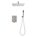 12" Ceiling Mounted Brass Head Shower System in Brushed Nickel