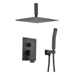 Ceiling Mount Brass Shower System in Black