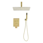 Ceiling Mount Single Spray Pattern with Dual Shower Heads with Spot Resist in Golden Color
