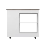 Holmeson 5-Shelf Kitchen Cart with Caster White and Dark Brown