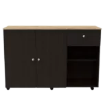 Sayville 2-Drawer 2-Shelf Kitchen Island Black Wengue