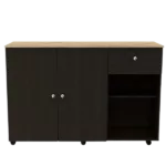 Sayville 2-Drawer 2-Shelf Kitchen Island Black Wengue