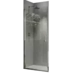 34 In. to 35-3/8 In. x 72 In Semi-Frameless Pivot Shower Door in Chrome With Clear Glass