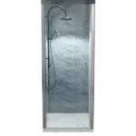30 In. to 31-3/8 In. x 72 In Semi-Frameless Pivot Shower Door in Chrome With Clear Glass