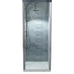 30 In. to 31-3/8 In. x 72 In Semi-Frameless Pivot Shower Door in Chrome With Clear Glass