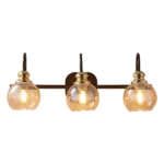 3-Light Vanity Bar Brushed Iron Bathroom Lighting in Matte Black Color