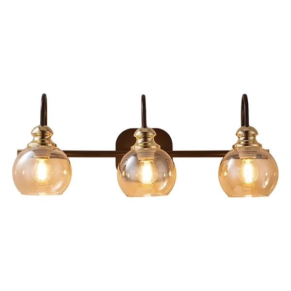 3-Light Vanity Bar Brushed Iron Bathroom Lighting in Matte Black Color