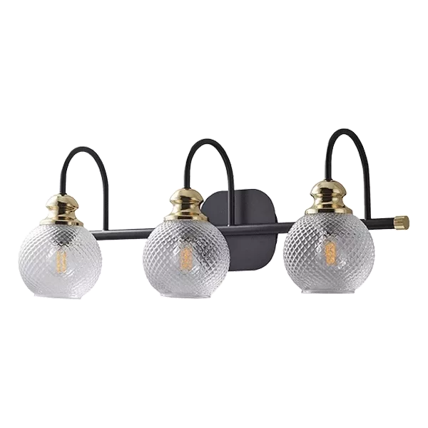 3pcs of  Brushed Iron Wall Mount Bathroom Light in Black Color