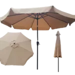 10Ft. Rectangular Patio Umbrella Outdoor Market Umbrellas in Brown Color
