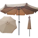 10Ft. Rectangular Patio Umbrella Outdoor Market Umbrellas in Brown Color