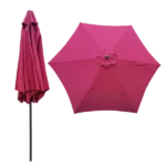 9FT Outdoor Umbrella, Polyester Canopy in Burgundy Color