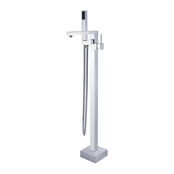 Freestanding Bathtub Faucet with Brushed Nickel Finish