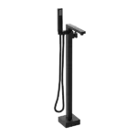 1-Handle Matte Black Freestanding Tub Faucet with Hand Shower