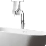 Single-Handle Stainless Steel Freestanding Tub Faucet with Hand Shower in Brushed Nickel
