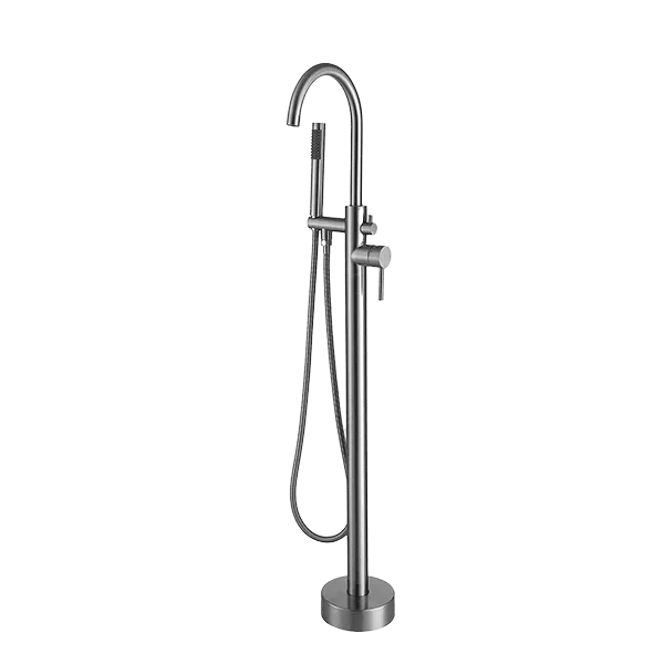 Single-Handle Chrome Freestanding Tub Faucet with Hand Shower