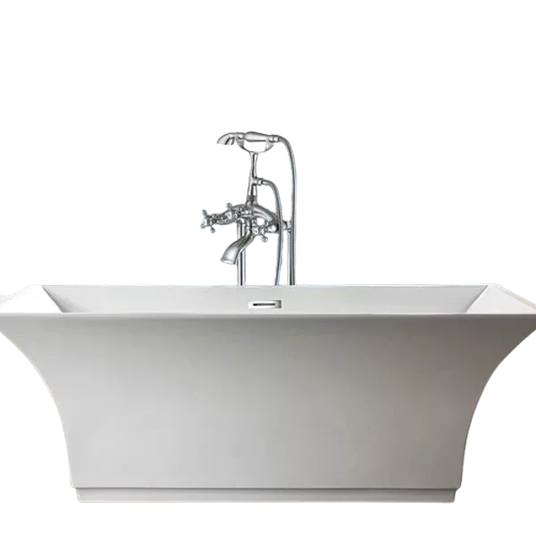 3-Handle Floor Mounted Claw-foot Tub Faucet in Brushed Nickel