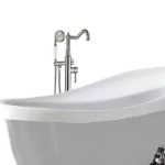 Floor Mounted Freestanding Faucet in Brushed Nickel