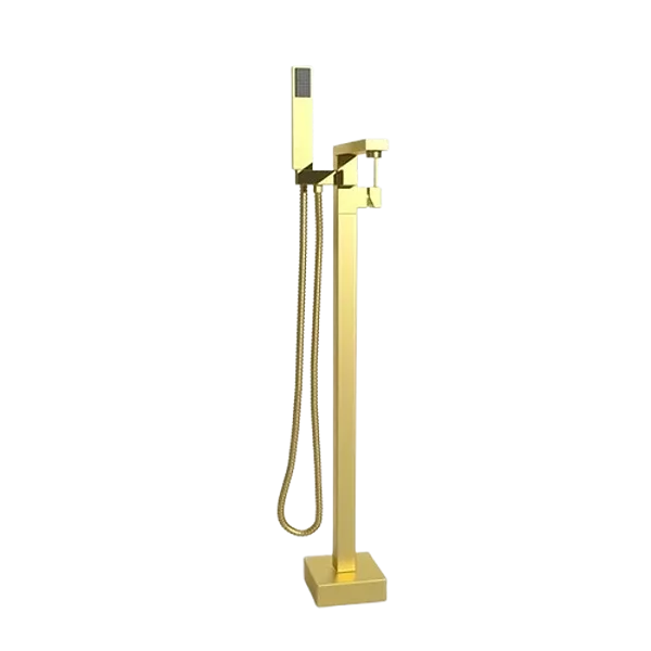 Floor Mounted Single Handle Claw-foot Tub Faucet in Gold