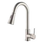 Swivel Spout Single Handle Kitchen Faucet with Brushed Nickel Finish