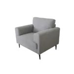 Modern Light Grey Accent Chair of Wooden Frame And Metal Legs Ideal For Living Room , Bedroom.