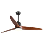 Sofucor 56 Inch Wood Ceiling Fan with Lights Remote Control Dimmable Light Reversible DC Motor Modern Ceiling Fan for Kitchen Bedroom Basement Dining Living Room Dark Wood