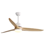 56 in. Indoor/Outdoor lntegrated LED Ceiling Fan Light with 6 Speeds Remote Included Energy-Saving DC Motor in White