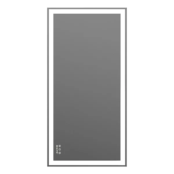 24 in. W x 48 in. H Large Frameless Rectangular LED Wall Mount Bathroom Vanity Mirror in Silver