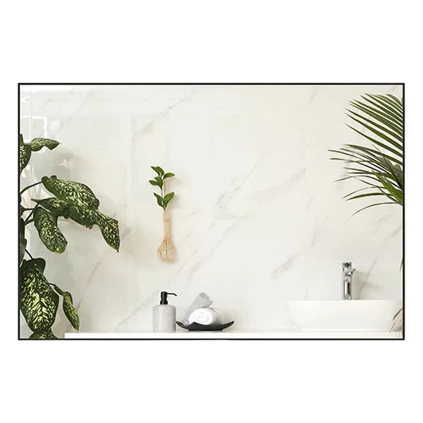 36" W x 26" H in. Rectangular Bathroom Mirror with Aluminum Frame in Black
