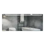 30" W Rectangular Led Light Bathroom Mirror for Vanity in Silver