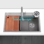 Modern Multi-Functional Rectangular Stainless Steel Kitchen Sink in Gray Color