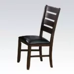 Urbana Side Chair (Set-2) in Black PU & Espresso 74624