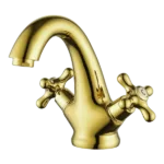 Lance 2-Handle Single-Hole Bathroom Faucet in Brushed Gold