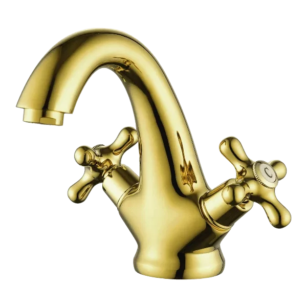 Lance 2-Handle Single-Hole Bathroom Faucet in Brushed Gold